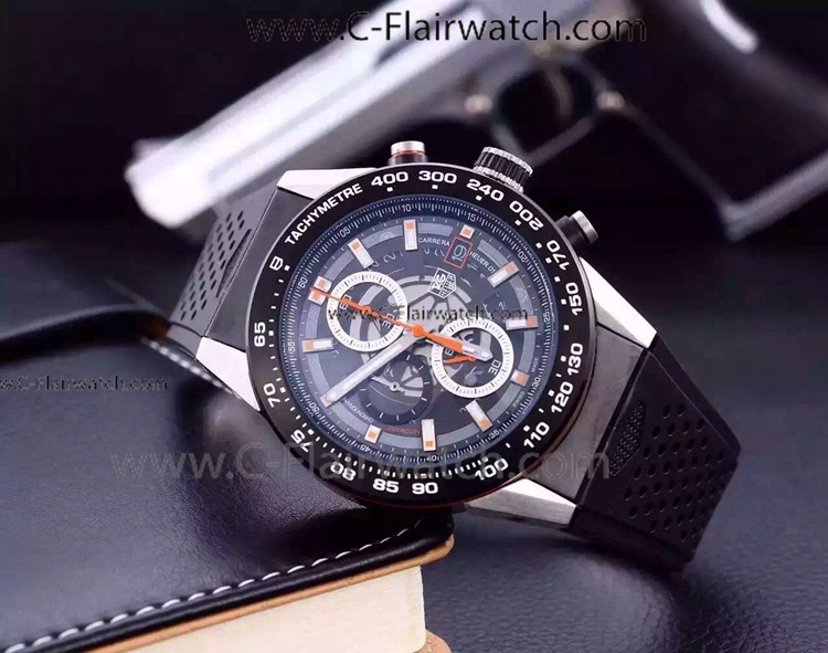 Copy Tag Heuer Carrera Stainless Steel Watch Black Dial